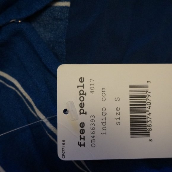 NWT Free People Stripe Kimono Sleeve Top Blue S - Picture 6 of 6